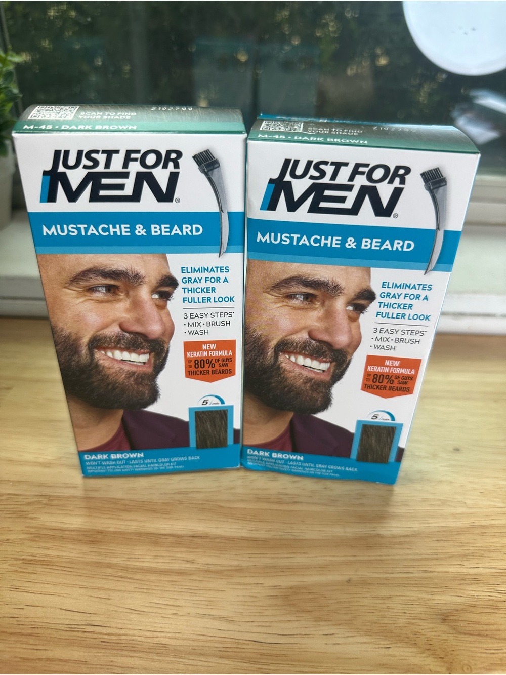 Just for men 2 boxes Mustache & Beard Color — Dark Brown